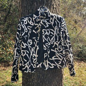 Abstract Black and White Blazer